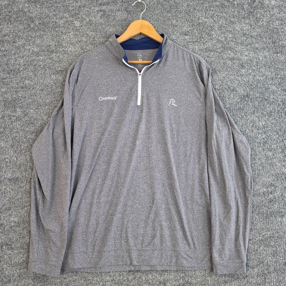 Rhoback Pullover Mens XL Performance Quarter Zip Gray Golf Lightweight Preppy